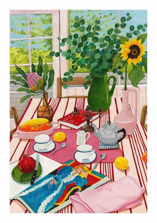 'Afternoon Tea' Linen Tea Towel