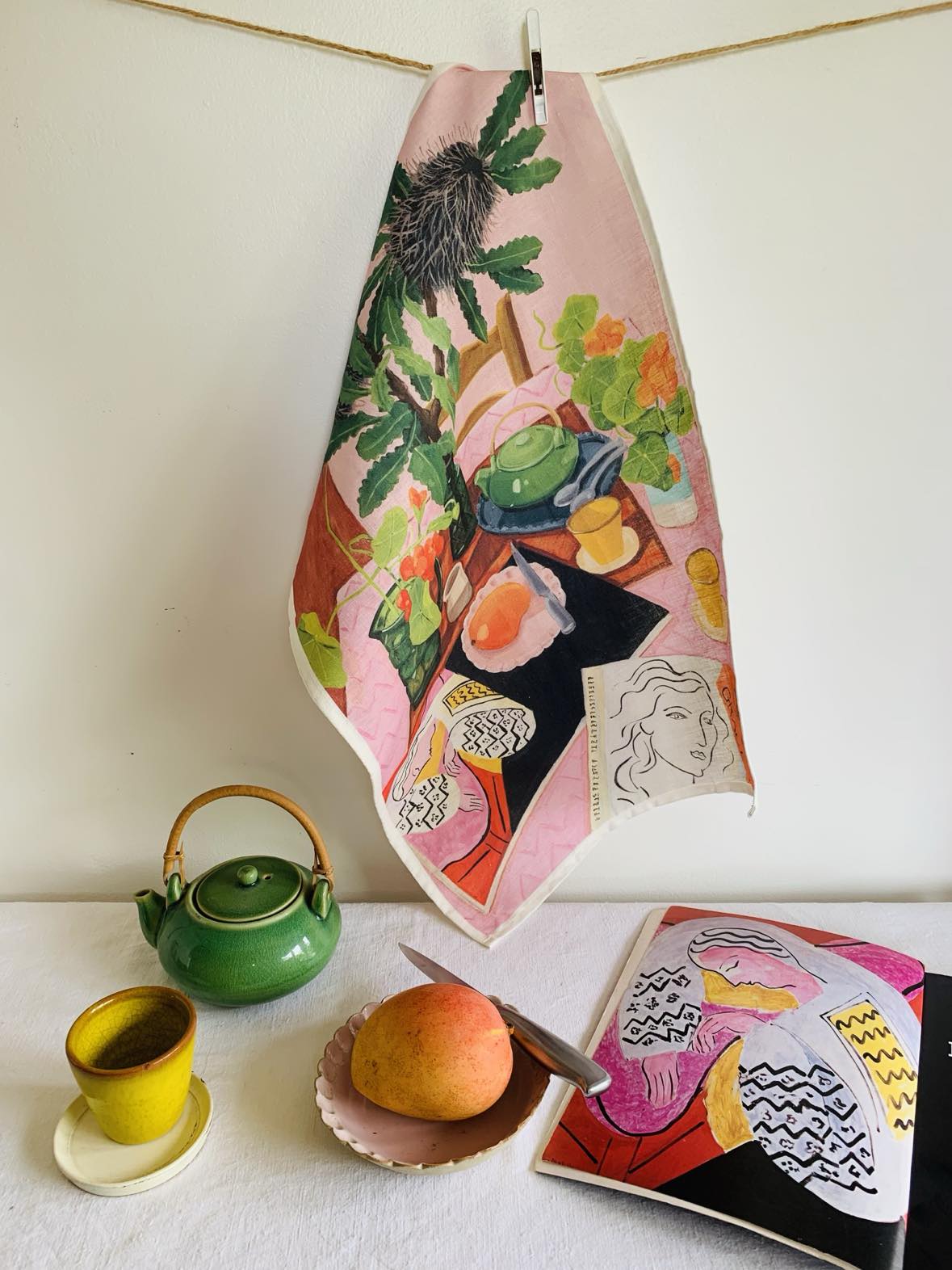 'BANKSIAS' LINEN TEA TOWEL