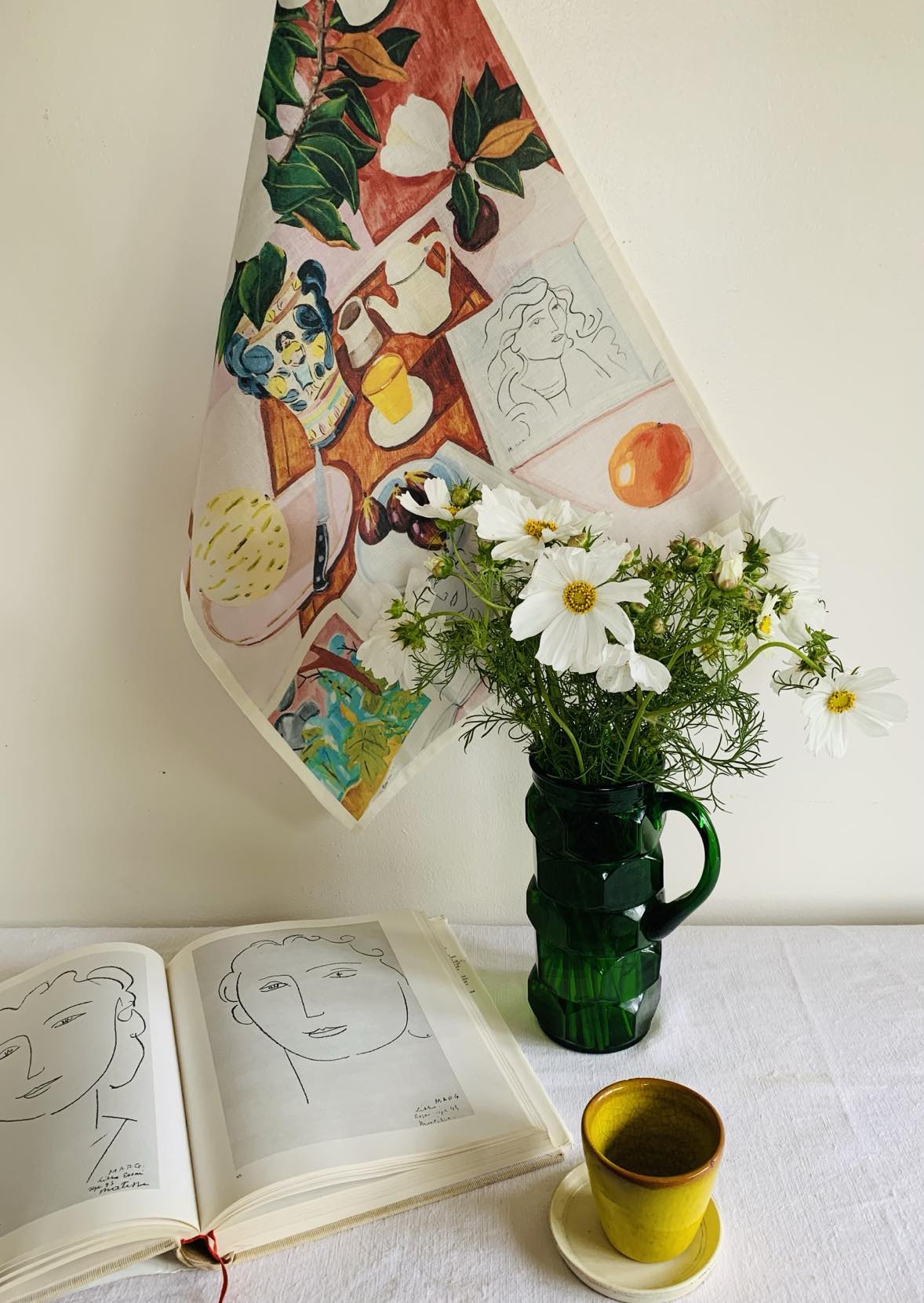 'MAGNOLIAS' LINEN TEA TOWEL