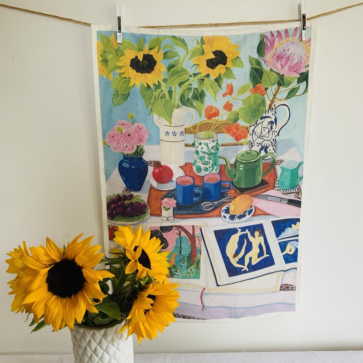 'SUNFLOWERS' LINEN TEA TOWEL