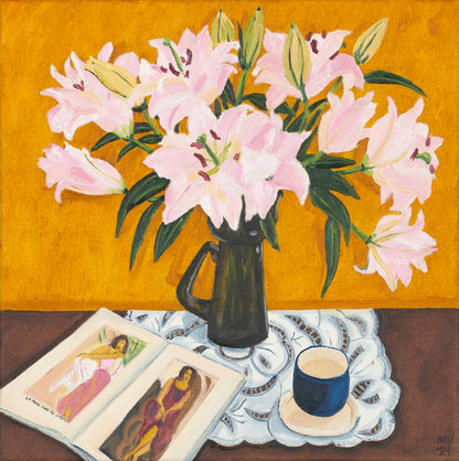 THE PRETTIEST PINK LILIES ON GOLD