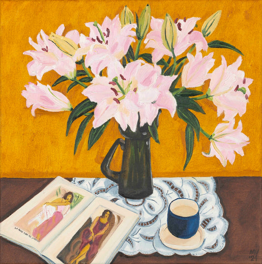 THE PRETTIEST PINK LILIES ON GOLD
