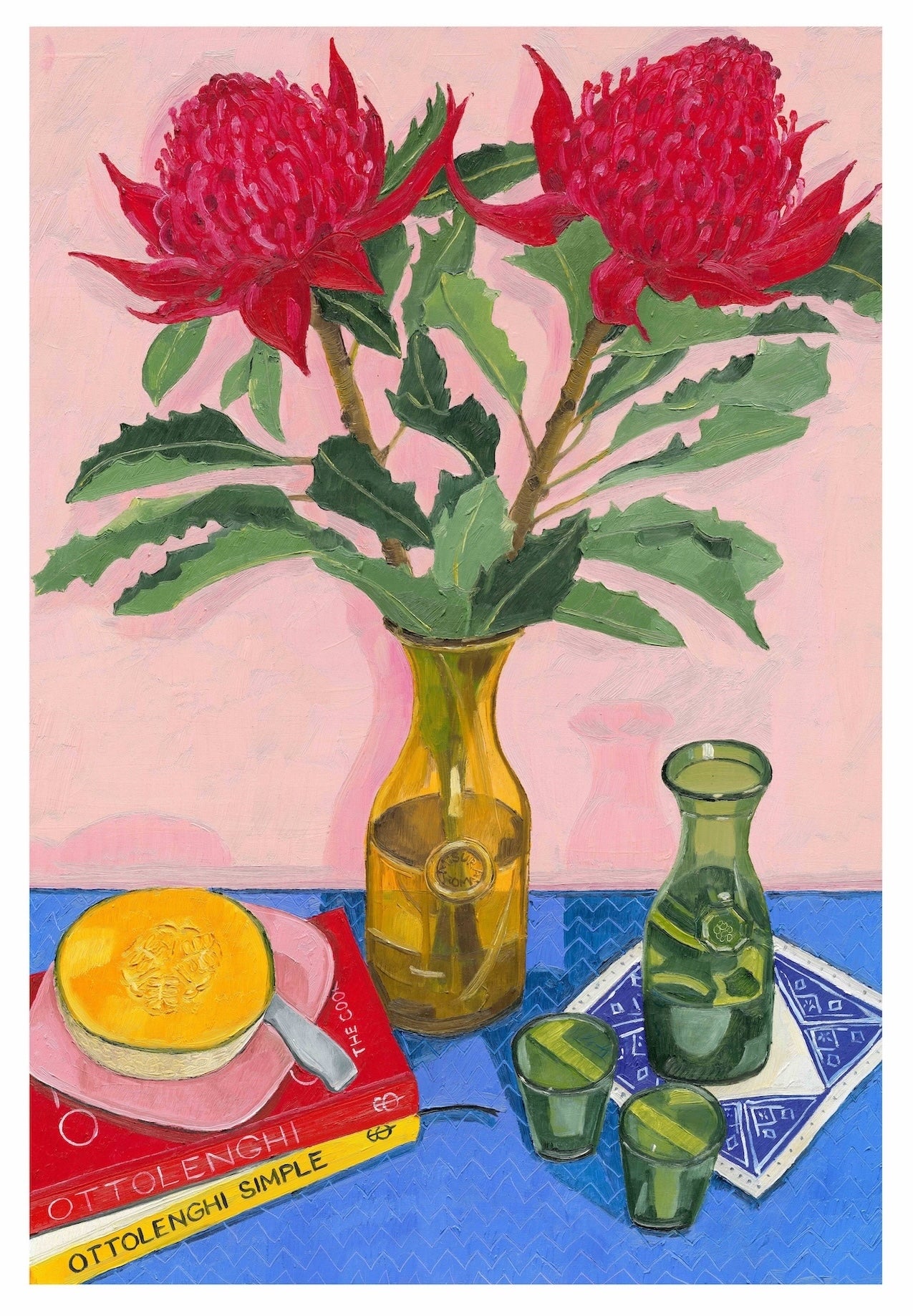 'WARATAHS' LINEN TEA TOWEL