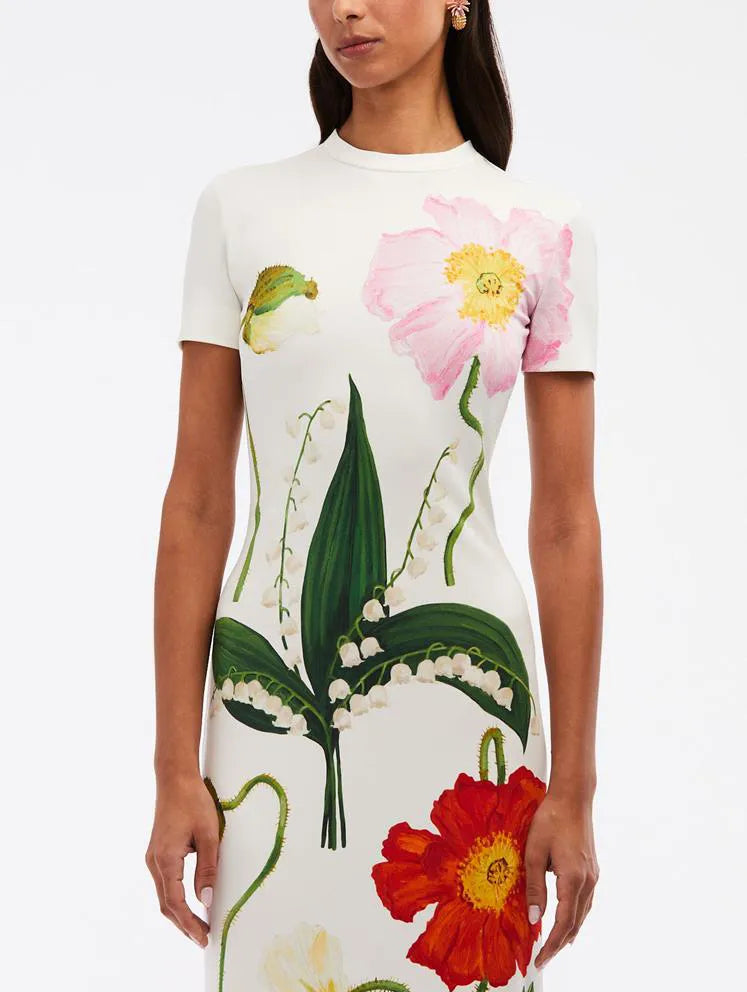 Oscar de la Renta clothing with print design created by artist Melanie Vugich