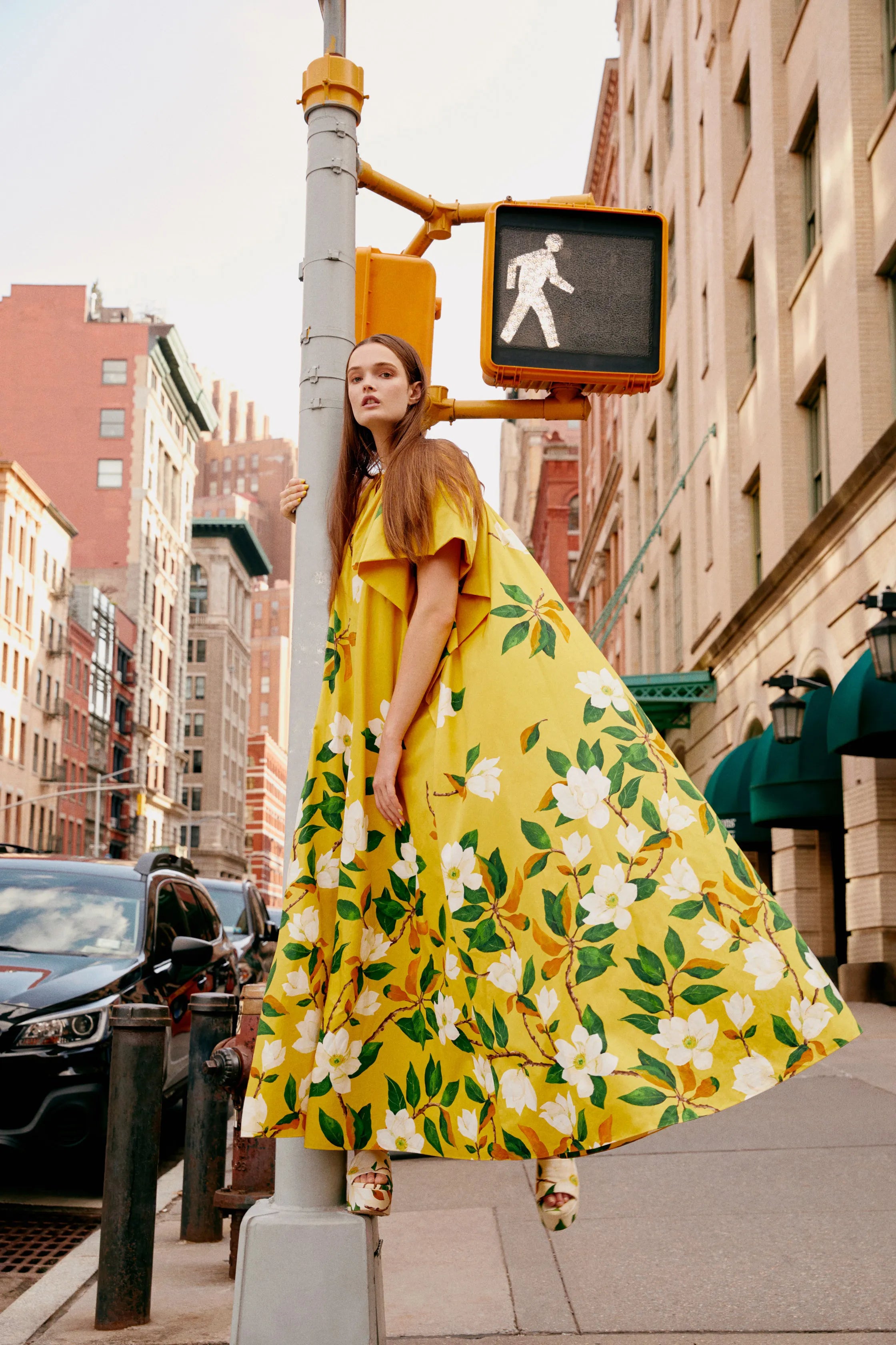 Oscar de la Renta clothing with print design created by artist Melanie Vugich