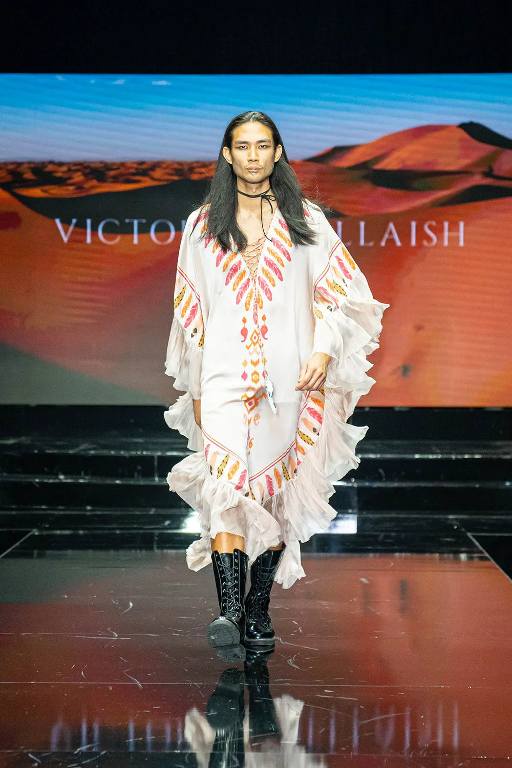 Victor Bellaish clothing with design created by artist Melanie Vugich